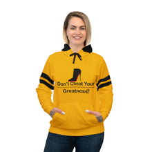 Load image into Gallery viewer, DCYG Black Red Bottoms &amp; Yellow Hoodie (AOP)
