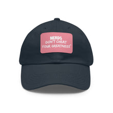 Load image into Gallery viewer, DCYG NERDS White Logo Dad Hat with Black Leather Patch

