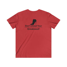 Load image into Gallery viewer, DCYG Black Red Bottoms Fitted V-Neck Short Sleeve Tee
