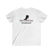 Load image into Gallery viewer, DCYG Black Red Bottoms Fitted V-Neck Short Sleeve Tee
