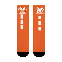 Load image into Gallery viewer, DCYG Dbl Basketball Players Orange &amp; Grey Crew Socks (EU)
