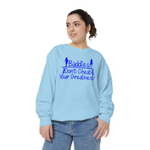Load image into Gallery viewer, DCYG 24SX Baddies Blue Logo  Garment-Dyed Sweatshirt
