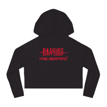Load image into Gallery viewer, DCYG FX Baddies Red Logo Women’s Cropped Hooded Sweatshirt
