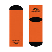 Load image into Gallery viewer, DCYG Nerds Black &amp; Orange Crew Socks
