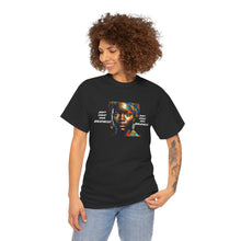 Load image into Gallery viewer, Blk Woman ,Multicolor Scarf &amp; White Unisex Heavy Cotton Tee
