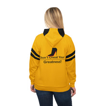 Load image into Gallery viewer, DCYG Black Red Bottoms &amp; Yellow Hoodie (AOP)
