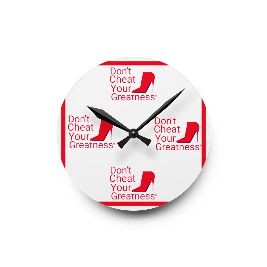Copy of DCYG Red Red Bottoms , White and Red  Acrylic Wall Clock