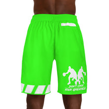 Load image into Gallery viewer, DCYG Dbl BB Players Neon Green &amp; White Men's  Shorts
