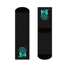 Load image into Gallery viewer, DCYG Turquois Black People  &amp; Black Crew Socks

