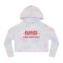 Load image into Gallery viewer, DCYG FX Baddies Red Logo Women’s Cropped Hooded Sweatshirt
