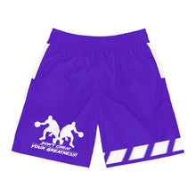 Load image into Gallery viewer, DCYG Dbl Basketball Players  Neon Purple &amp; White Men's Shorts

