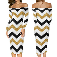 DCYG Xclusive Womens Long Sleeve Off The Shoulder Lady Dress