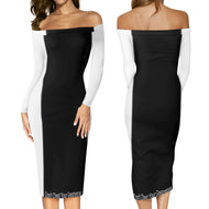 DCYG Xclusive Womens Long Sleeve Off The Shoulder Lady Dress