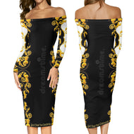 DCYG Xclusive Womens Long Sleeve Off The Shoulder Lady Dress
