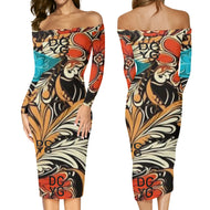 DCYG Xclusive Womens Long Sleeve Off The Shoulder Lady Dress