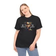 Load image into Gallery viewer, Blk Woman ,Multicolor Scarf &amp; White Unisex Heavy Cotton Tee
