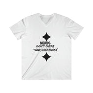 DCYG NERDS Black Logo Fitted V-Neck Short Sleeve Tee