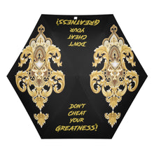 Load image into Gallery viewer, DCYG Xclusive  Gold &amp; Black  Umbrella Printing Outside
