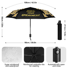 Load image into Gallery viewer, DCYG Xclusive  Gold &amp; Black  Umbrella Printing Outside
