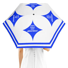 Load image into Gallery viewer, DCYG Xclusive Blue &amp; White   Umbrella Printing Outside
