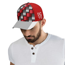 Load image into Gallery viewer, DCYG 2nd Edition Red, Grey &amp; White Print Baseball Cap
