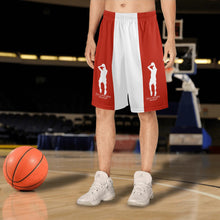 Load image into Gallery viewer, DCYG Mens Red &amp; White  Mesh Basketball Shorts &amp; Running Short Pants
