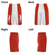 Load image into Gallery viewer, DCYG Mens Red &amp; White  Mesh Basketball Shorts &amp; Running Short Pants
