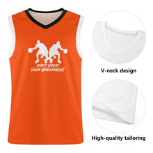 Load image into Gallery viewer, DCYG Dbl Black, White &amp;  Orange  815 Edition Mens  Basketball Jersey Tank Top
