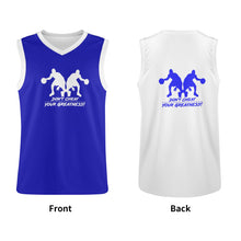 Load image into Gallery viewer, DCYG Dbl Blue &amp;  White Mens  Basketball Jersey Tank Top
