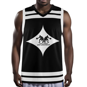 DCYG Dbl Black &  White Mens  Basketball Jersey Tank Top