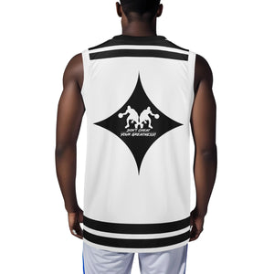 DCYG Dbl Black &  White Mens  Basketball Jersey Tank Top