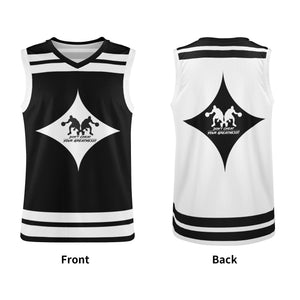 DCYG Dbl Black &  White Mens  Basketball Jersey Tank Top