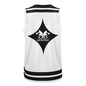 DCYG Dbl Black &  White Mens  Basketball Jersey Tank Top