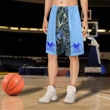 Load image into Gallery viewer, DCYG Mens Light &amp; Dark Blue  Mesh Basketball Shorts &amp; Running Short Pants
