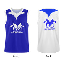 Load image into Gallery viewer, DCYG Dbl Blue  &amp;  White Mens  Basketball Jersey Tank Top
