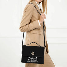 Load image into Gallery viewer, DCYG 24 FX BADDIES White Logo &amp; Black  PU Leather Satchel Bag
