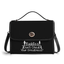 Load image into Gallery viewer, DCYG 24 FX Baddies White Logo &amp; Black PU Leather Satchel Bag
