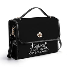 Load image into Gallery viewer, DCYG 24 FX Baddies White Logo &amp; Black PU Leather Satchel Bag
