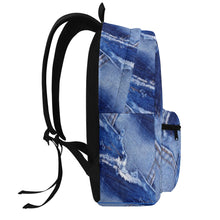 Load image into Gallery viewer, DCYG White Logo &amp; Blue Denim Polyester Vintage Backpack

