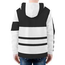 Load image into Gallery viewer, DEI White Logo &amp; Black and White Mens All Over Print Classic Zip Hoodie
