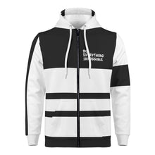 Load image into Gallery viewer, DEI White Logo &amp; Black and White Mens All Over Print Classic Zip Hoodie
