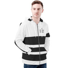 Load image into Gallery viewer, DEI  Black Logo &amp; Black Mens All Over Print Classic Zip Hoodie
