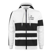 Load image into Gallery viewer, DEI  Black Logo &amp; Black Mens All Over Print Classic Zip Hoodie
