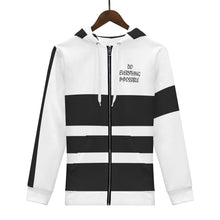 Load image into Gallery viewer, DEI  Black Logo &amp; Black Mens All Over Print Classic Zip Hoodie
