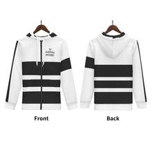 Load image into Gallery viewer, DEI  Black Logo &amp; Black Mens All Over Print Classic Zip Hoodie
