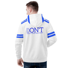 Load image into Gallery viewer, DONT D4XV Blue Logo, Stripes &amp; White Mens All Over Print Warm Velvets Pair Of Hoodie
