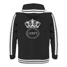 Load image into Gallery viewer, Royalty DON'T D4XV White  Logo, Stripes &amp;  Black Mens All Over Print Warm Velvets Pair Of Hoodie
