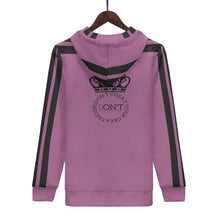 Load image into Gallery viewer, Royalty DON'T D4XV Black  Logo, Stripes &amp;  Mauve Mens All Over Print Warm Velvets Pair Of Hoodie
