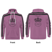 Load image into Gallery viewer, Royalty DON'T D4XV Black  Logo, Stripes &amp;  Mauve Mens All Over Print Warm Velvets Pair Of Hoodie
