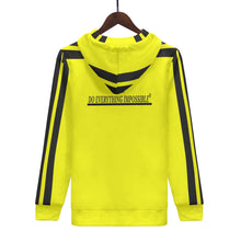 Load image into Gallery viewer, D.E.I.  Black Logo, Stripes &amp;  Yellow  Mens All Over Print Warm Velvets Pair Of Hoodie
